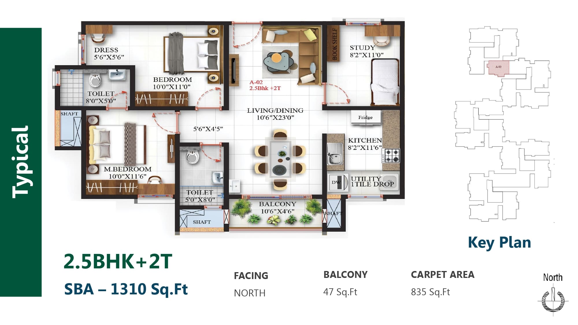 2.5 BHK Floor Plan